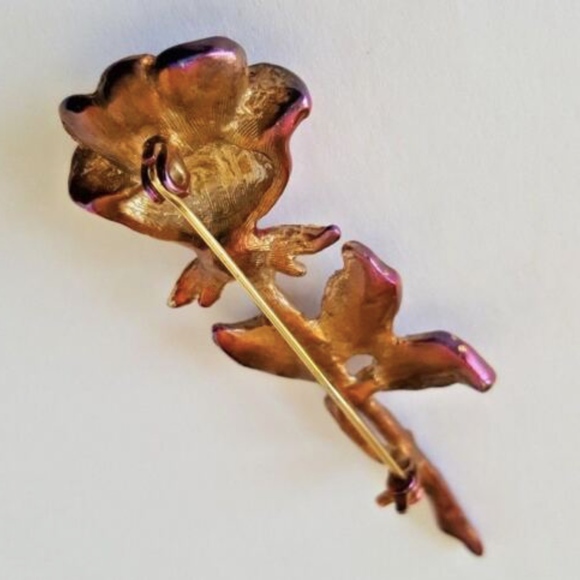 Vintage Rose Brooch Valentines Day - Picture 3 of 4
